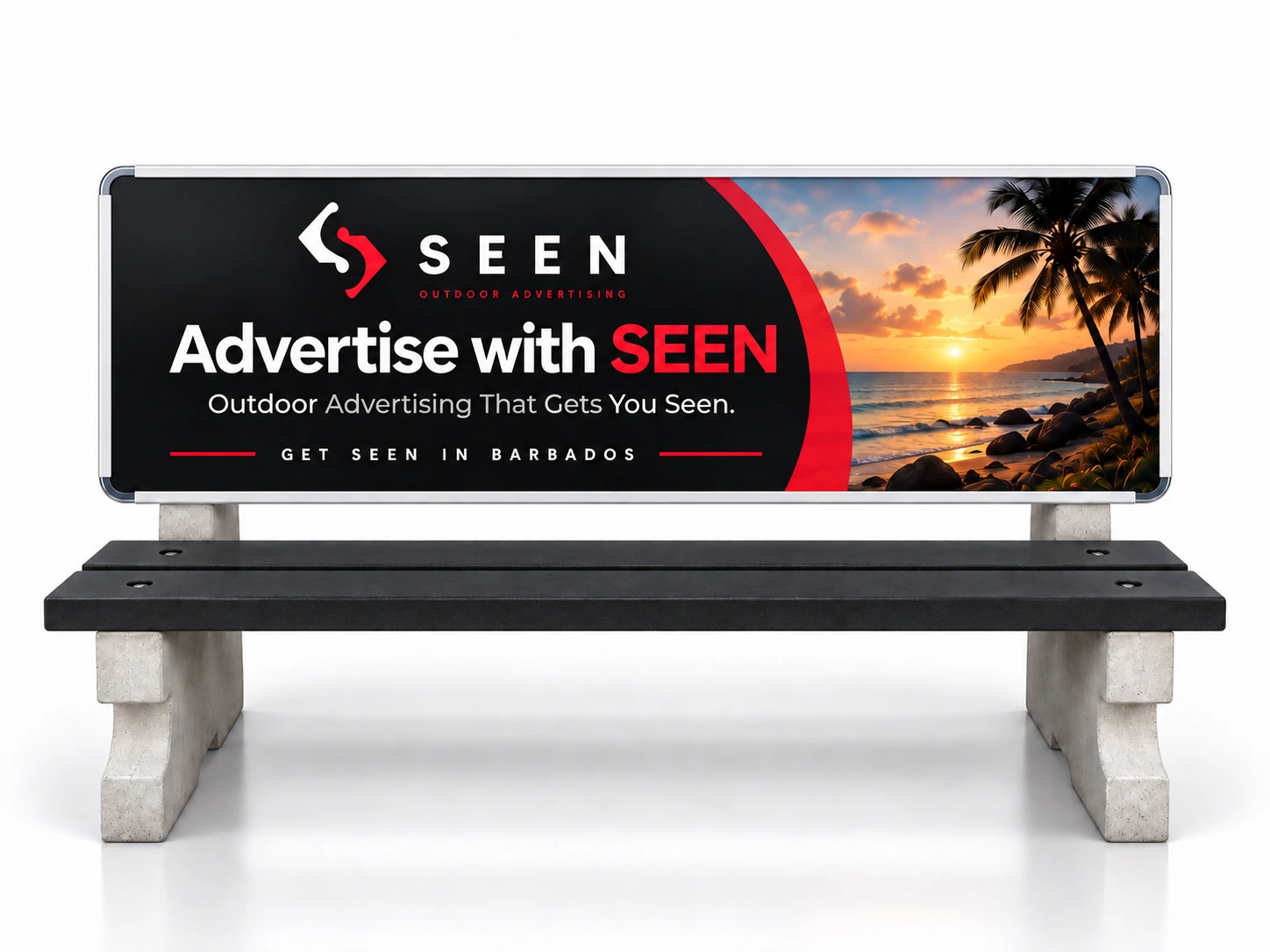 SEEN outdoor advertising bench