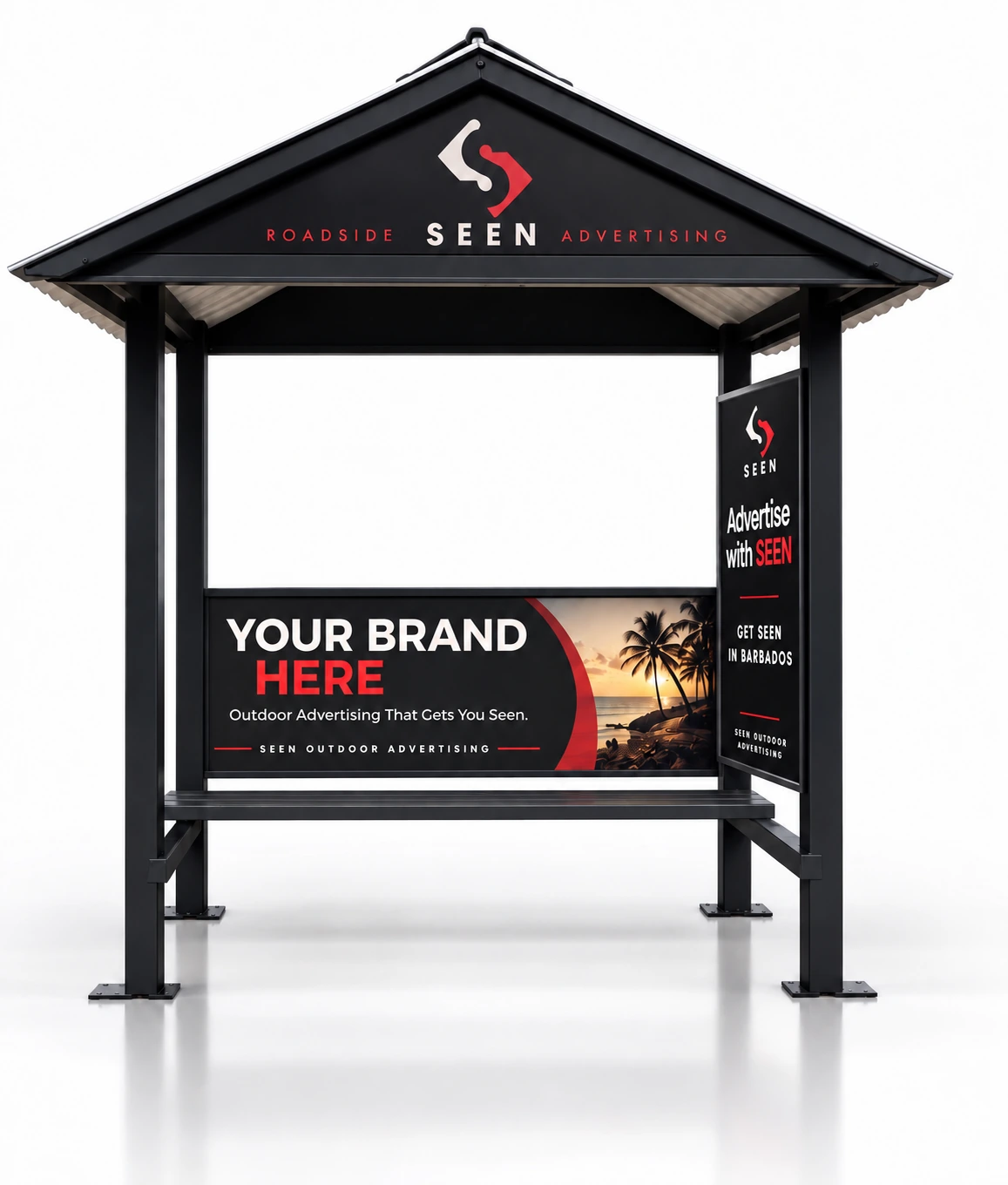SEEN solar bus shelter advertising format